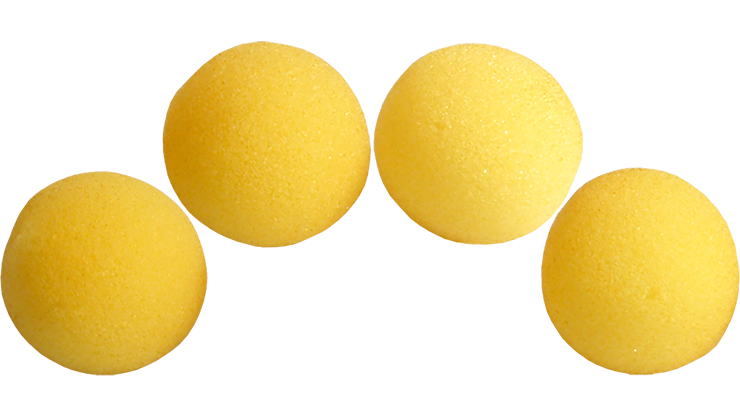 1.5 inch Regular Sponge Balls (Yellow) Pack of 4 - Gosh