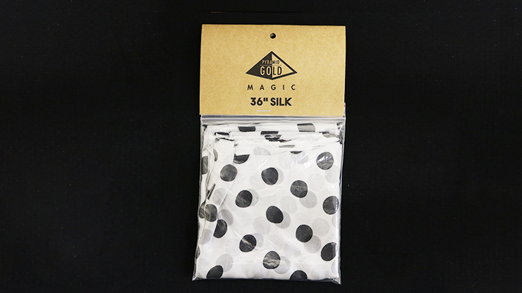 Silk 18 inch (White with Black Polka Dots) by Pyramid Gold Magic