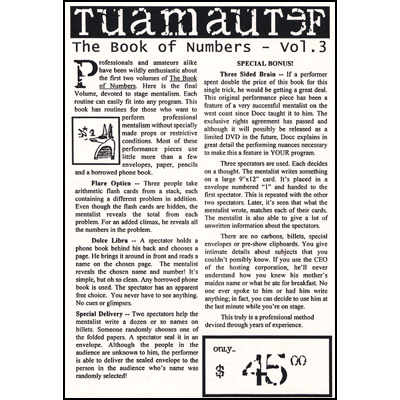 Book Of Numbers Volume Three (Tuamautef) by Docc Hilford - Trick