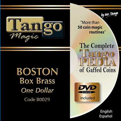 Boston Coin Box (Brass One Dollar w/DVD)(B0029) by Tango Magic - Trick - Click Image to Close